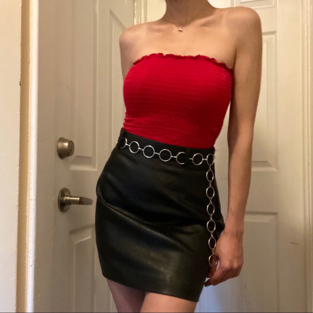 H&M faux leather skirt